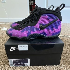 Nike foam posites black court purple Gs